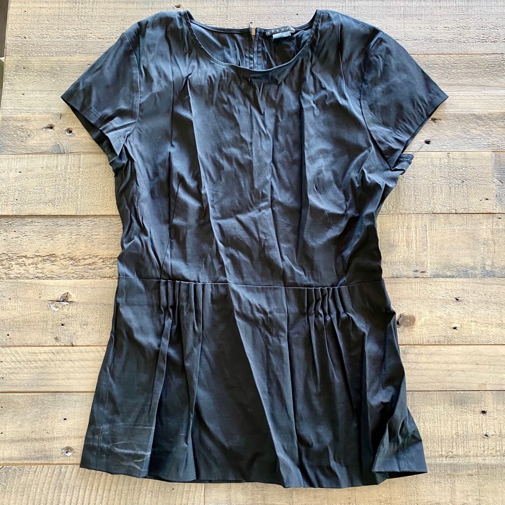 Theory peplum cotton blouse